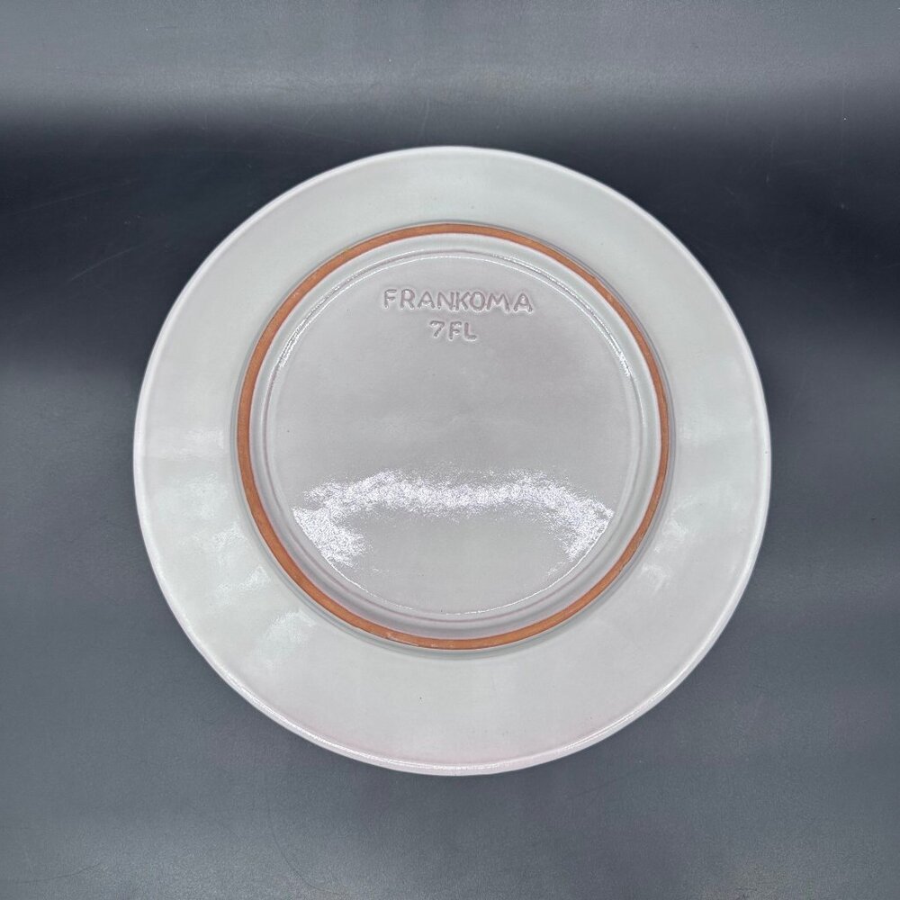 Vintage Dinner Plate Frankoma Pottery White Mayan Aztec 7FL 1970s Tribal Retro - Picture 3 of 7